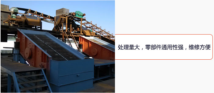 圓振動篩處理量大，零部件通用性強，維修方便。